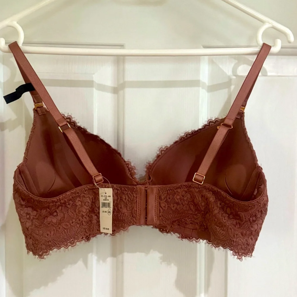 NWT Aerie Real Power Plunge Push Up Eyelash Lace Bra 36C